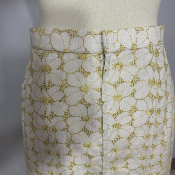 Vintage 60s Mod Skirt Suit Jackie O Preppy Daisy Floral Set Mad Men Cottagecore - Picture 7 of 11